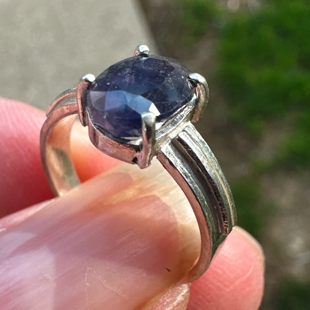 Natural beautiful Sapphire from Kashmir 13.20 Ct Ring Silver 925 - Picture 12 of 12